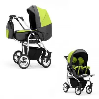 Produktbild von Zwillingskinderwagen 2 in 1 Duo Twin inkl. Sportsitze - 11 Teile - in 20 Farben