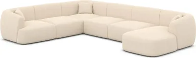 Produktbild von Strukturstoff U-Form XXL Wohnlandschaft Elvira Creme Rechts