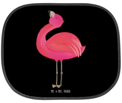 Produktbild von Mr. & Mrs. Panda Sonnenschutz Auto Flamingo Stolz - Schwarz - Geschenk, Seitenscheibe, Seitlicher, Freundin, Fürs, Sonnenblende, Mama