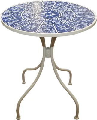 Produktbild von Runder Metalltisch Santorin mit Fliesendekor, Ø 60 cm, Höhe 70 cm