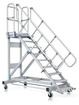 Produktbild von Zarges Plattformtreppe 45° mit Ergo-Stop, 1000mm Stufenbreite 17 Stufen