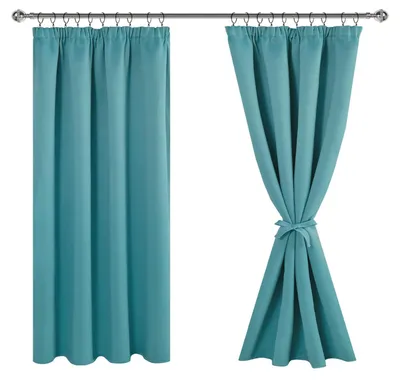 Immagine prodotto di Tende oscuranti opache - Set di 2, colore turchese, dimensioni 167 x 137 cm
