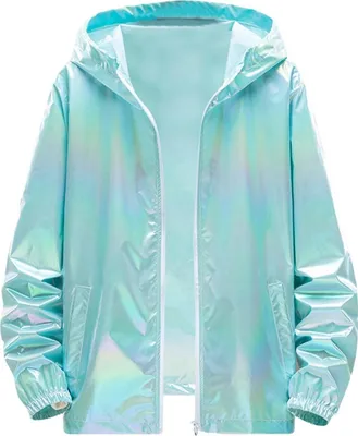 Obrázek produktu pro ASKSA Pánská bunda s flitry Metallic Nightclub Jacket Casual Zip Transition Jacket Casual Sweat Jacket Lightweight Glossy Jacket Bomber Jacket,Light Blue,XXL