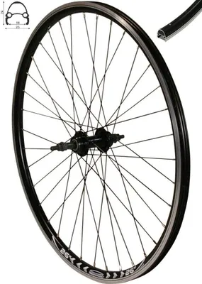 Produktbild von REDONDO 26 Zoll Hinterrad Laufrad Hohlkammer V-Profil Felge 5-7-fach Schwarz