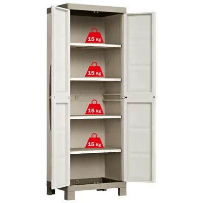 Produktbild von Keter szafka do przechowywania z półkami Excellence Beige i Taupe 182 cm
