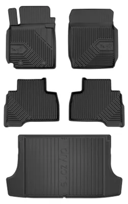 Productafbeelding van Rubberen automatten + kofferbakmat voor Suzuki Grand Vitara II 2005-2014 (SUV) – 5-delig, zwart, op maat – Wielganizator