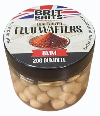 Imagen del producto de BritBaits, señuelos flotantes "Fluo Wafters" en forma de bombín, sabor "Thai Gewürz", tamaño 8 mm
