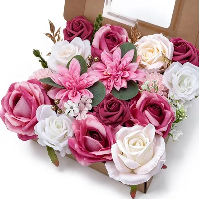 Immagine prodotto di Donkerroze fiori artificiali, boccioli per decorazione