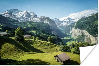 Produktbild von MuchoWow® Poster Blick über eine Schweizer Landschaft 60x40 cm - Schlafzimmerdekoration