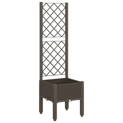 Zdjęcie produktu dla vidaXL Sadzarka z kratką brązowa 40x40x142 cm PP