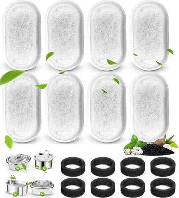 Image de Filtres à litière pour chat - Pièces de rechange pour filtre à eau en acier inoxydable - 16 pièces