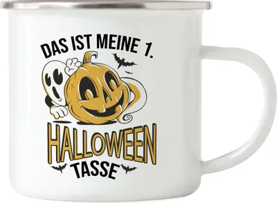 Produktbild von Das Ist Meine 1. Halloween Tasse Emaille Tasse Geister Gespenster Spooky Treak Or Treat Oktober Kürbis Kürbiskopf
