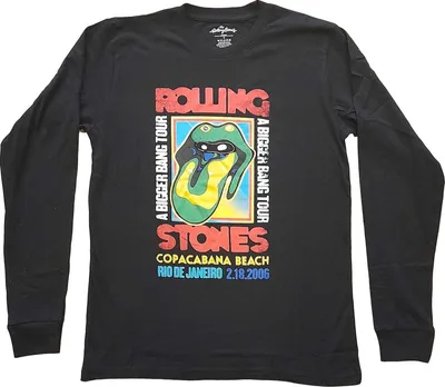 Produktbild von The Rolling Stones - "Copacabana Beach" T-Shirt für Herren/Damen Uni  Langärmlig RO3895 (M) (Schwarz)