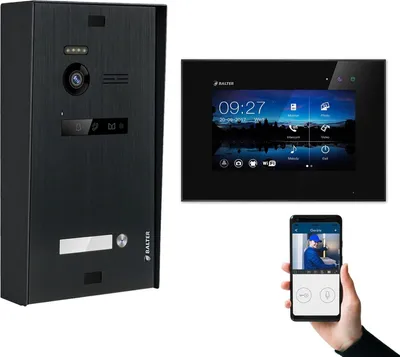 Produktbild von BALTER EVO Aufputz Schwarz 2-Draht 7" WiFi Monitor Schwarz Video Türsprechanlage Set 1 Familienhaus