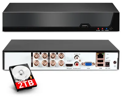 Immagine prodotto di Registratore video per sistemi di videosorveglianza CCTV, 8 canali, 2TB di hard disk, risoluzione 1080p, cablato, per uso interno