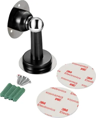Produktbild von INF Magnetischer Türstopper aus Edelstahl ohne Bohren mit 3M Kleber Schwarz