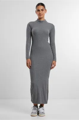 Immagine prodotto di Urban Classics - Vestito a collo alto a costine da donna darkgreymelange - M