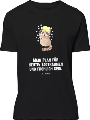 Produktbild von Mr. & Mrs. Panda T-Shirt Waschbär - Schwarz - Geschenk, Lustiges, Tshirt, Lustige Sprüche, Oversize, Tagträumen, Fröhlich, Shirt, Waschen, Seifenblasen, Plan, in XXL