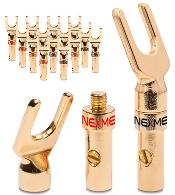 Produktbild von Gabelschuhe 16x NEXMEX Y-Stecker Gabelkabelschuhe Lautsprecherkabel Gabelstecker