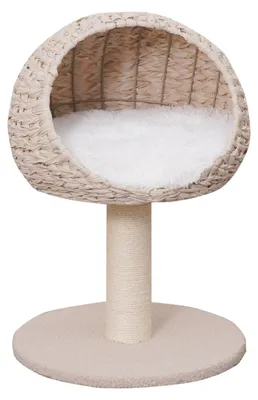 Productafbeelding van Dehner Lieblinge Kraboom Boris, stevige kattenboom, klimboom voor katten, afmetingen circa 43 x 62 x 43 cm, materiaal: pluche / spaanplaat / sisal / rotan, kleur: beige / wit