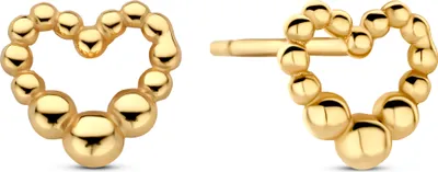 Produktbild von New Bling - 9NB-1385 - Ohrstecker mit Kugeln Herz - 925 Sterling Silber - vergoldet - 7.2 x 7.6mm