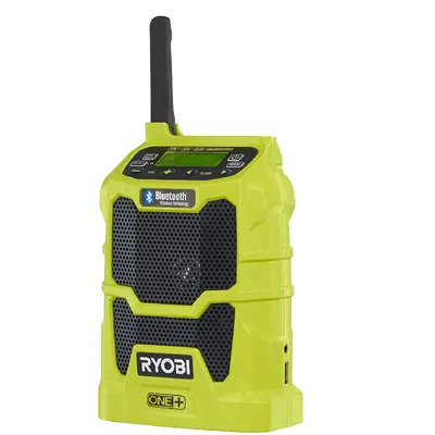 Produktbild von Ryobi Akku Bluetooth Radio R18R-0 (ohne Akku + Ladegerät, Baustellenradio 18 V, Werkstattradio mit USB Anschluss, gute Klangqualität) 5133002455