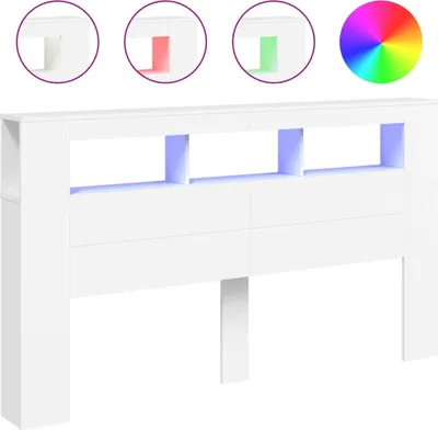 Produktbild von vidaXL LED-Kopfteil Weiß 180x18,5x103,5 cm Holzwerkstoff