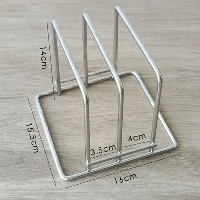 Produktbild von Multifunktionaler Schneidebretthalter aus Edelstahl mit zwei Schlitzen und Utensilienorganizer
