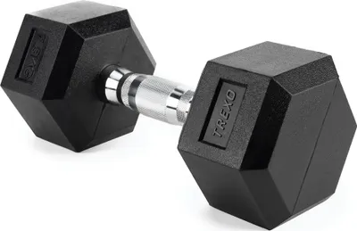 Produktbild von TREXO Hantel 7,5kg Hexagon Durable gummierte Gusseisen für Krafttraining zu Hause mit ergonomischen Griff stabil und vielseitig Hantel Hex HXD75