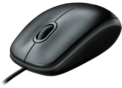 Produktbild von Logitech B100 Maus mit Kabel, USB-Anschluss, 800 DPI Optischer Sensor, 3 Tasten, Für Links- und Rechtshänder, PC/Mac - Schwarz