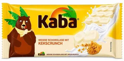 Produktbild von Kaba weiße Schokolade Tafel mit knusprigen Kekscrunch Packung 90g
