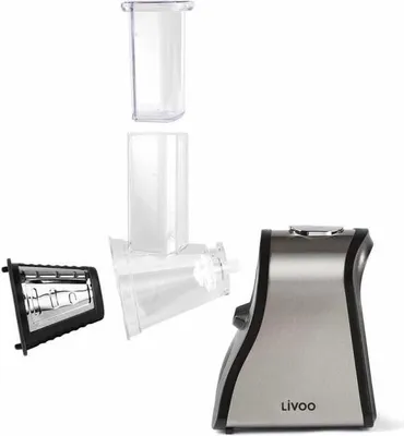 Obrázek produktu pro Elektrické multifunkční struhadlo, LIVOO DOP192, 4 vyměnitelné kužely, černá a šedá