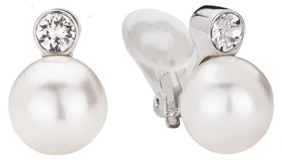 Produktbild von Traveller - Ohrclips Damen ohne Ohrlöcher - 12mm Perle, Platiniert - 113487