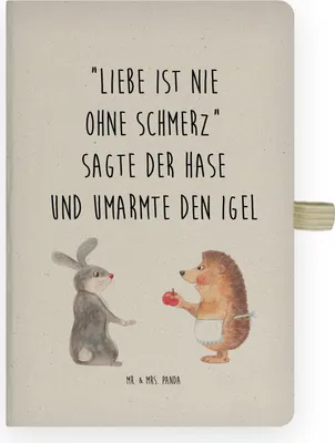 Produktbild von Mr. & Mrs. Panda Tagebuch Hase Igel - Transparent - Geschenk, Liebe Spruch, Journal, Trösten, Herzschmerz, und, Notizheft, Kladde, Adressbuch, Lustige Sprüche, notizbuch