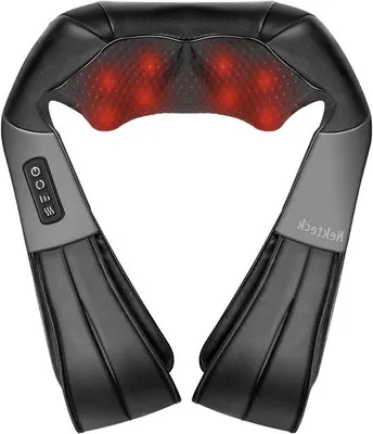 Produktbild von Shiatsu-Massage für Nacken und Rücken – Elektrische Massageauflage – Linderung von Muskelverspannungen – 8 Massageköpfe – 38 x 20 x 18 cm