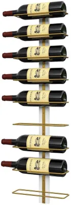Produktbild von Hängender Weinregal aus Holz und Metall, 9 Flaschen, schwarz, für Küche, Esszimmer, Bar