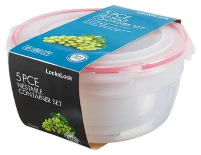 Obrázok produktu pre Sada nádob LocknLock PP Classic na skladovanie potravín, 5 kusov, objemy: 250 ml, 480 ml, 850 ml, 1,4 l, 2,1 l