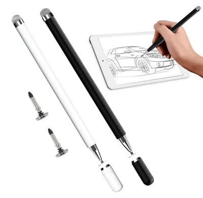 Productafbeelding van 4 stuks styluspen, handige pennen voor smartphones, tabletpen, 2-in-1 touchscreenpen