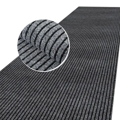 Produktbild von ANRO Schmutzfangmatte Grau 100x240 cm – Sauberlaufmatte Läufer, Rillenstruktur 8 mm, rutschfeste Gummirückseite, für Innen & überdachten Außenbereich