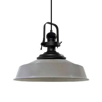Produktbild von Pendelleuchte Grau-Asletl Hängelampe Metall Ø40 cm, Modern Lampe