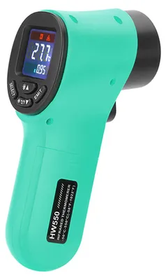 Obrázek produktu pro Přenosný bezkontaktní digitální infračervený teploměr, pyrometr, pro akvária, s LCD displejem a laserovým ukazovátkem, pro venkovní použití, pro průmysl, -50–550 °C