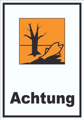 Produktbild von Aufkleber Gefahrensymbol Umweltgefährlich Achtung A4 (210x297mm)