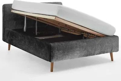 Produktbild von Bett Younes 140x200cm mit Stauraum - anthrazit