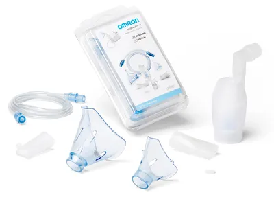 Produktbild von OMRON NEBASKIT-11 Inhalator Zubehör-Set, für OMRON X101 und X102, Masken und Luftschlauch