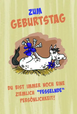 NobleWorks Geburtstagskarte „Cowboys Und Pferde“ – 12,7x17,8 Cm Mit Umschlag, Witziger Rodeo-Gruß Für Männer & Frauen