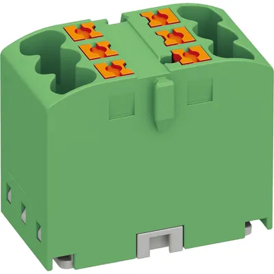 Produktbild von Verteilerblock Klemmen Verteilung Block Hutschiene für TH35 6x2,5 Grün
