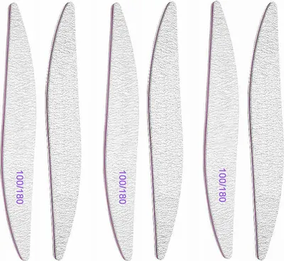 Image de 6 pièces lime à ongles professionnelle pour ongles en gel 100/180 grain