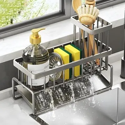 Productafbeelding van Spoelbak Organizer met Zelfledigende Afvoer - Keuken en Badkamer Organizer