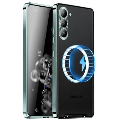 Immagine prodotto di Per Samsung Galaxy S24 Magnetic Magsafe Metal Design Custodia protettiva verde