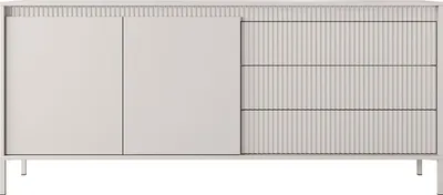 Produktbild von Kommode mit 3 Schubladen und 2-türigem Schrank aus MDF - Beige - NURSEMA